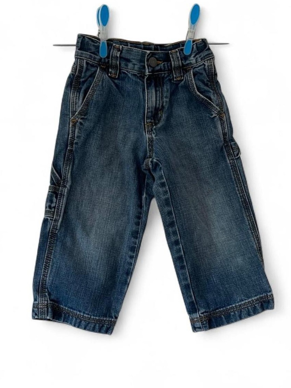 Toddler Boy 2T Vintage Old Navy Carpenter Denim Straight Leg Jeans Hammer Loops